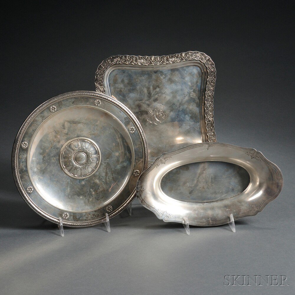 Appraisal: Three American Sterling Silver Dishes late th early th century