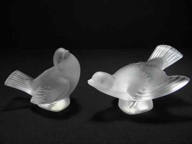 Appraisal: Pair of Lalique crystal bird figurines Each signed on reverse