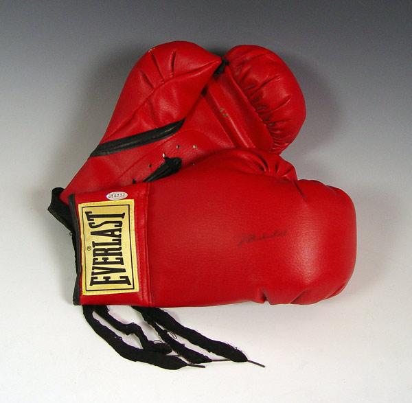 Appraisal: MUHAMMAD ALI AUTOGRAPHED BOXING GLOVES oz red glove signed in