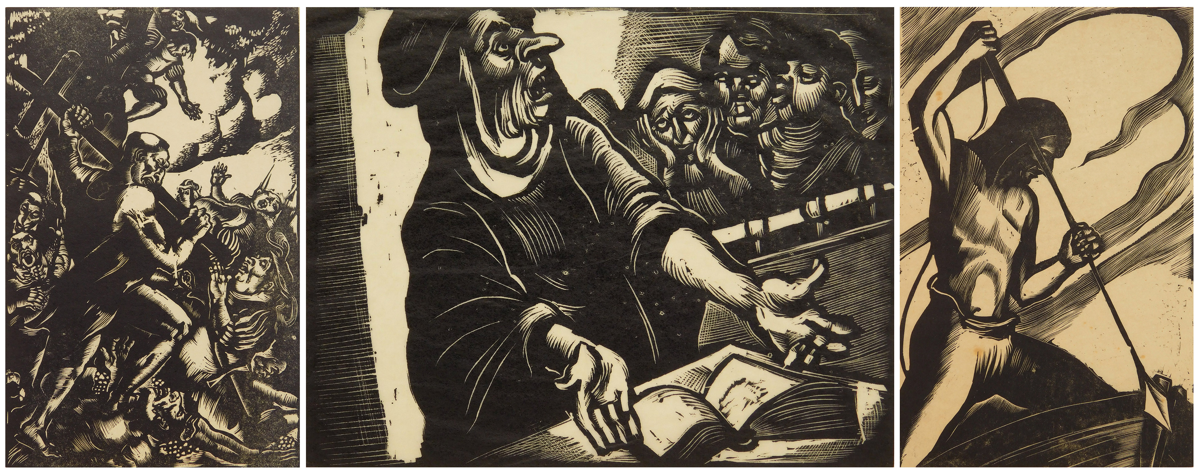 Appraisal: Howard Simon - ''Friar John Routs an Army''- wood engraving