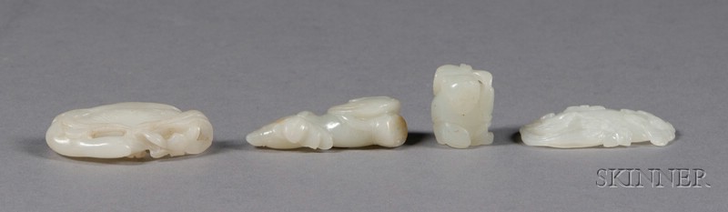 Appraisal: Four Jade Pendants China th century a goose a small