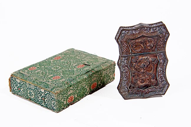 Appraisal: CHINESE CARD CASE AN ORNATE FILIGREE MINT CARD CASE IN