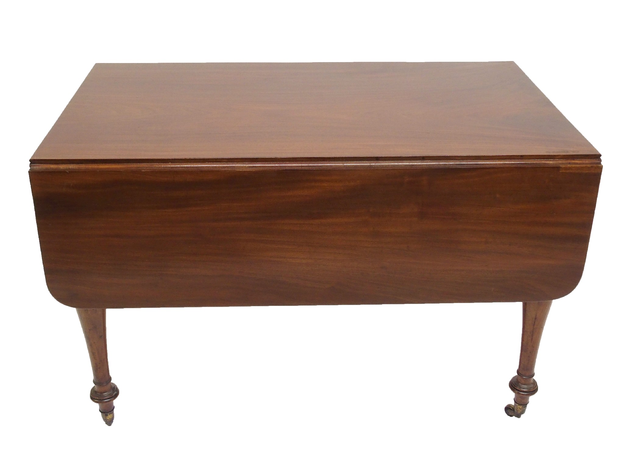 Appraisal: A th Century mahogany drop leaf tablewith reeded edge above