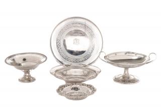 Appraisal: Group of American Sterling Table Accessories Group of five reticulated