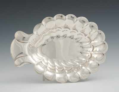 Appraisal: A Sterling Silver Scalloped Design Dish Oblong form dish with