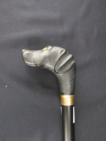 Appraisal: Figural Dog Head Walking Stickor cane black lab