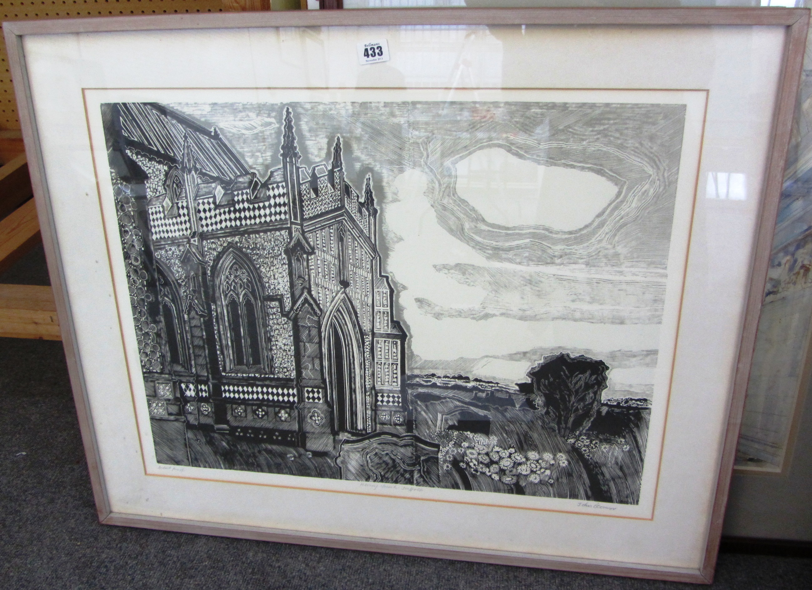 Appraisal: John Scorror O'Connor b Kevsey Church Suffolk woodblock print signed