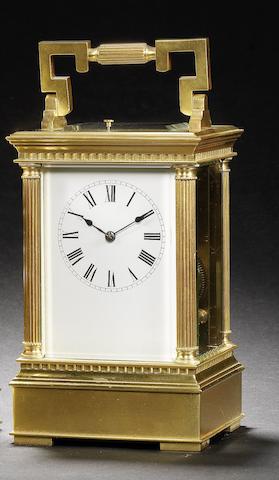 Appraisal: A rare late th century French quarter chiming carriage clock