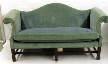 Appraisal: Chippendale-style upholstered mahogany sofa th century