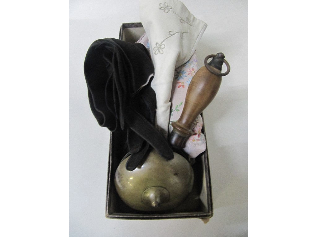 Appraisal: Box of miscellania - handbell gloves etc