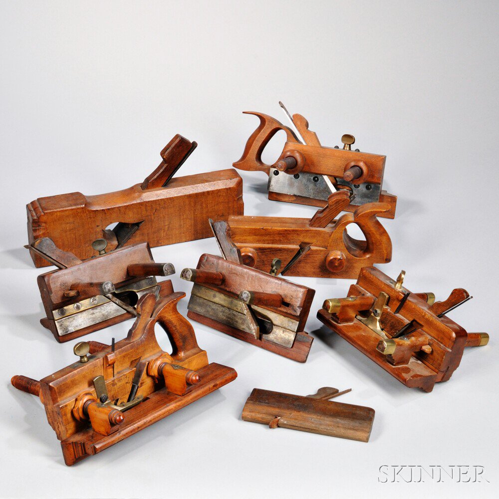 Appraisal: Eight th Century Molding and Joiner Planes wood bodies with