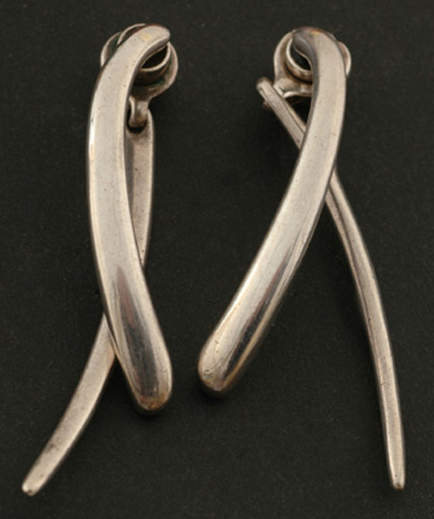 Appraisal: A pair of earrings by Georg Jensen Designed by Minas