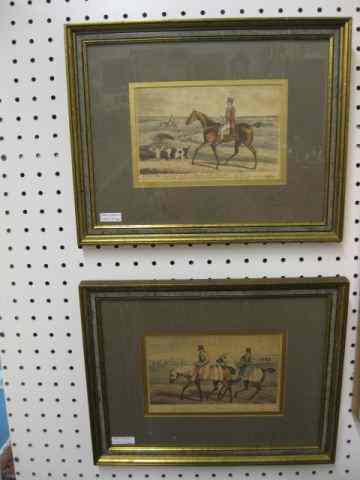 Appraisal: Pair of 's Race Horse Engravings hand-colored approx '' x