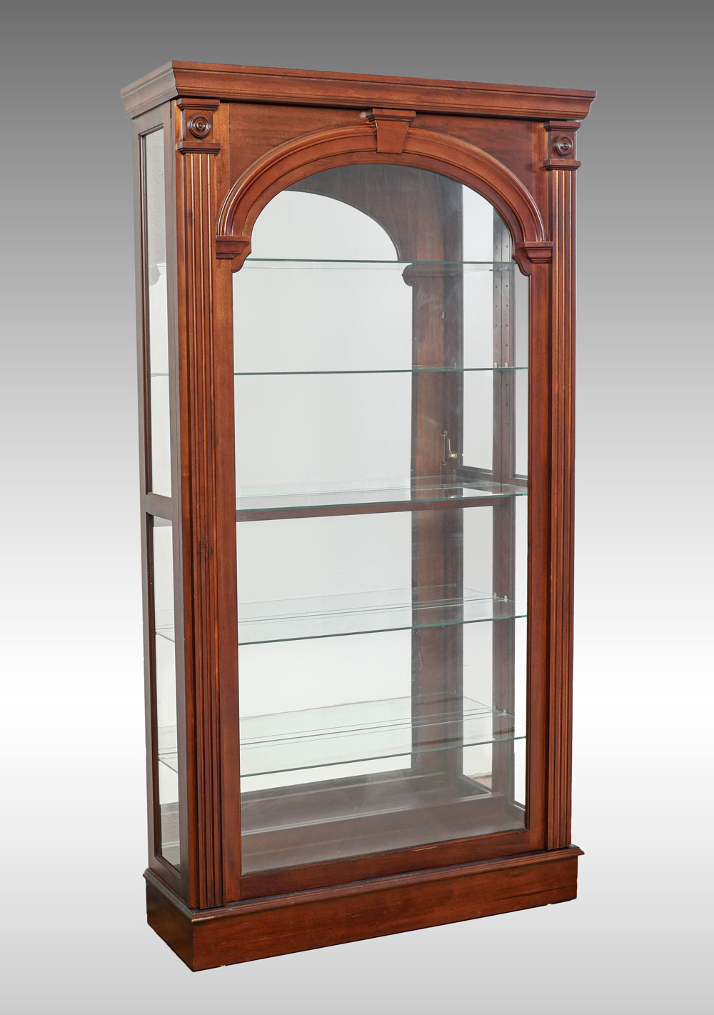 Appraisal: LIGHTED OAK DISPLAY CASE Oak display case having a single