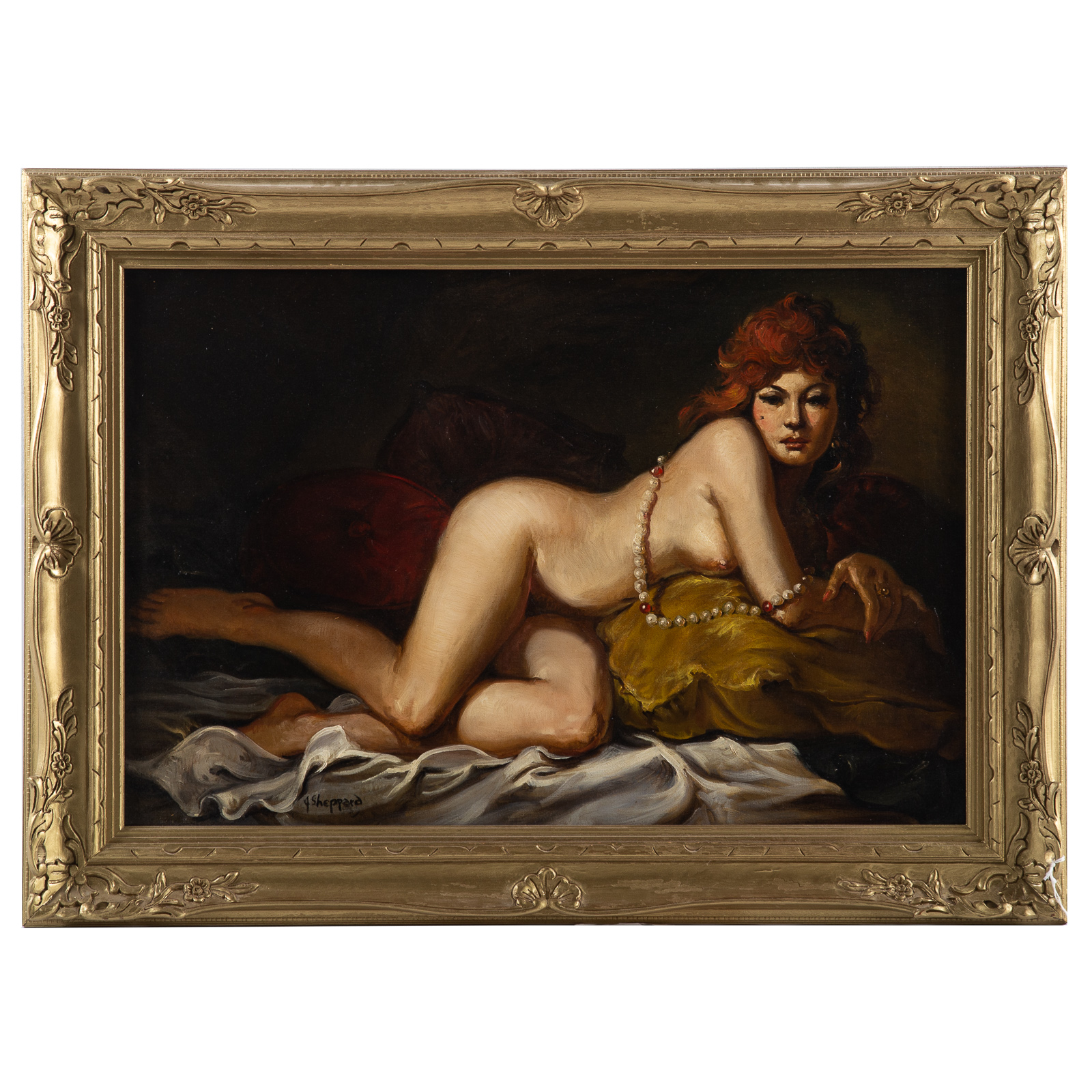 Appraisal: JOSEPH SHEPPARD RECLINING NUDE WITH RED HAIR OIL American b