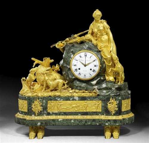 Appraisal: IMPORTANT CLOCK DIANE CHASSERESSE Louis XVI the drawing for this