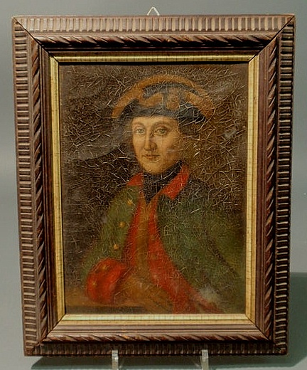 Appraisal: Oil on canvas portrait th c of a German officer