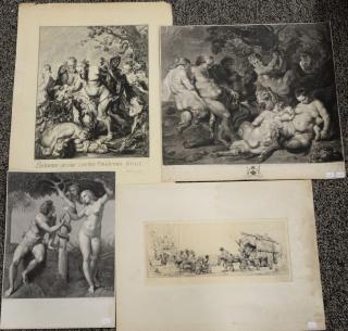 Appraisal: Group of eight engravings and etchings to include two etchings