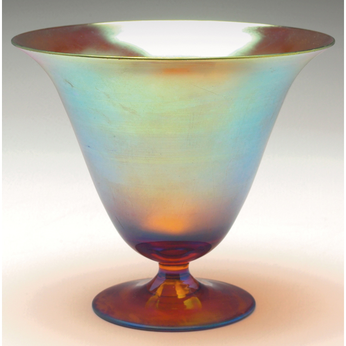 Appraisal: WMF vase flaring form in amber glass with golden iridescence