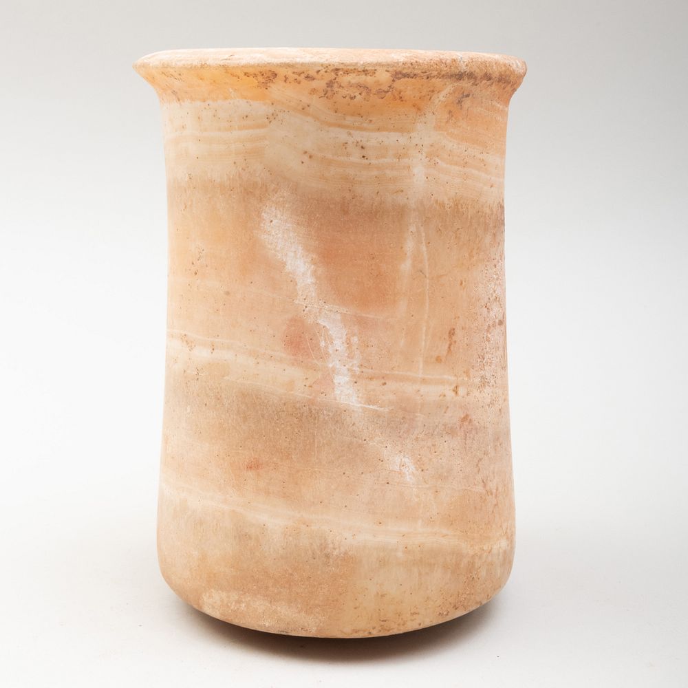 Appraisal: Egyptian Alabaster Vessel x in diam Property from the Collection