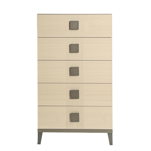 Appraisal: A contemporary pale grey laminate chest of drawers with flat