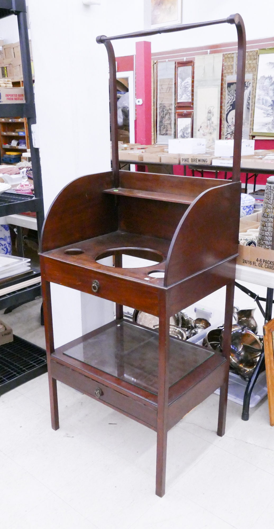 Appraisal: Antique English Mahogany Wash Stand- x x ''