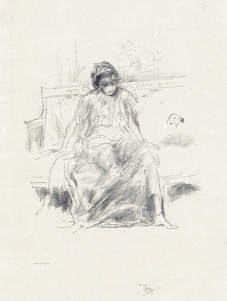 Appraisal: JAMES A M WHISTLER The Draped Figure Seated Lithograph on