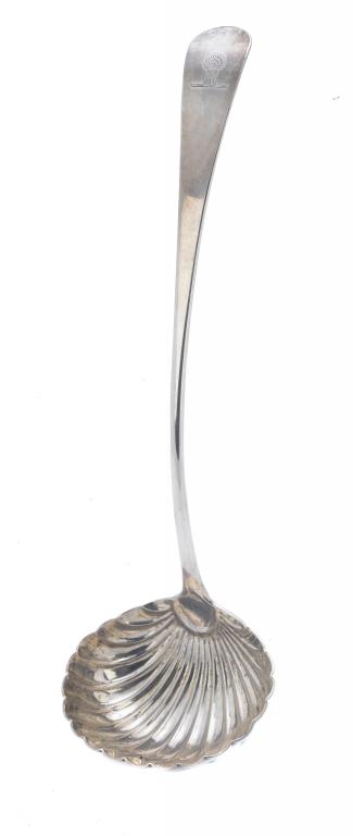 Appraisal: A GEORGE III SOUP LADLE Old English pattern with shell