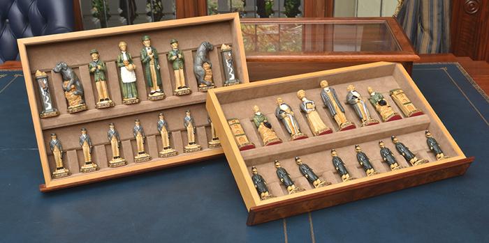 Appraisal: IMPRESSIVE CASED MURDER MYSTERY CHESS SET