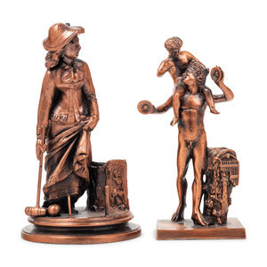 Appraisal: Two Continental Bronze Figures th Century each apparently unmarked Height