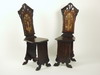 Appraisal: HALL CHAIRS - Pair of European th C ornate Ivory