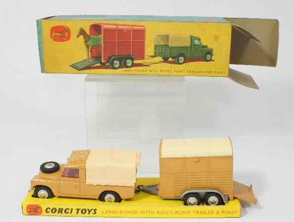 Appraisal: Corgi Toys Land Rover with Rices Pony Trailer and pony