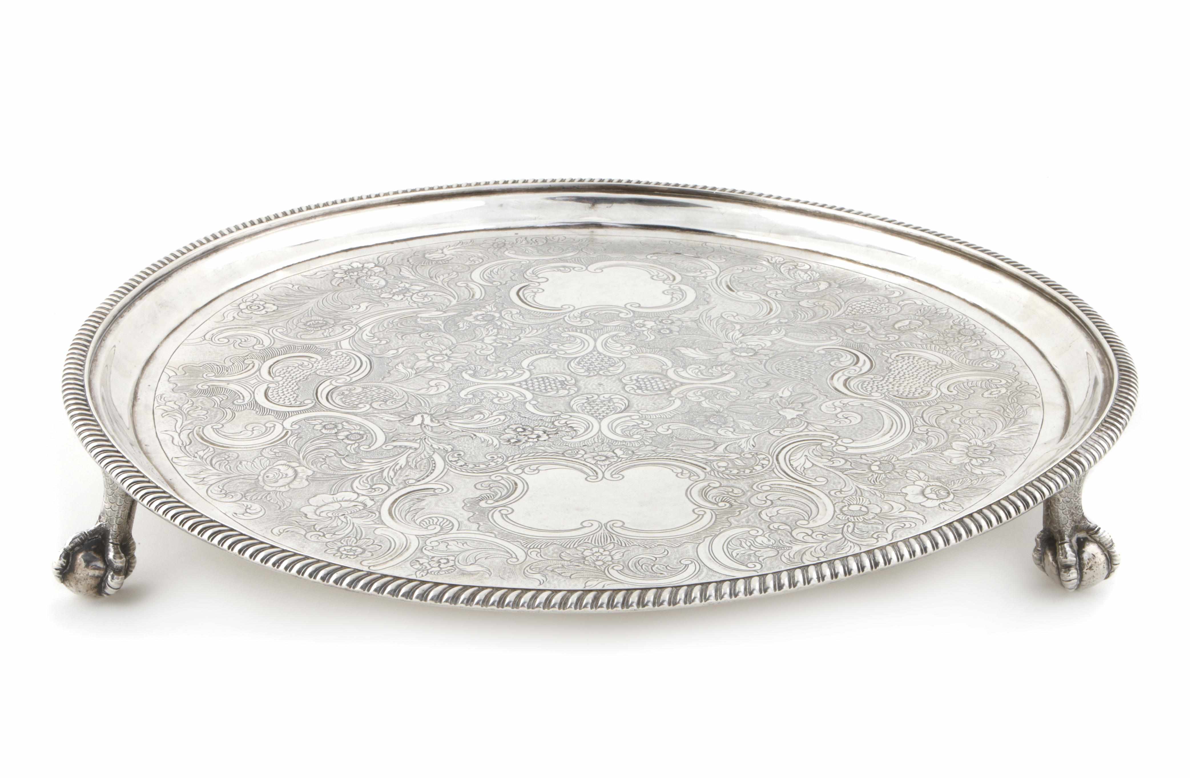 Appraisal: A Scottish George III tripod salver later chased Ja M