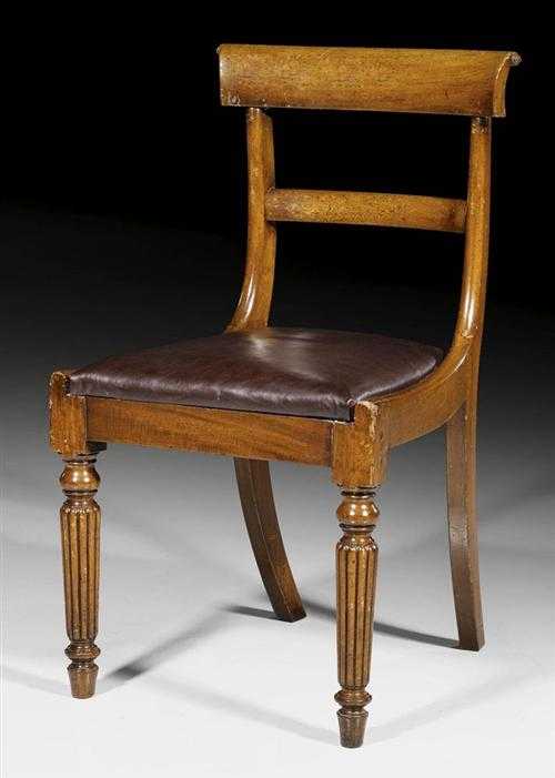 Appraisal: MAHOGANY CHAIR George III England th century Fluted mahogany with