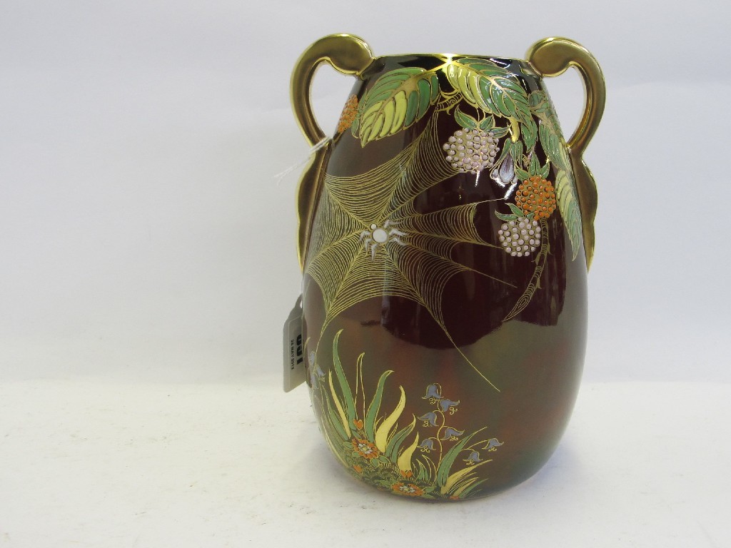 Appraisal: Carlton Ware twin handled spiders web vase