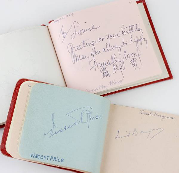 Appraisal: Two autograph books signed by countless movie stars Both small