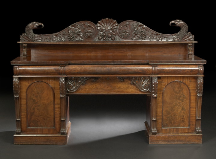 Appraisal: William IV Mahogany Sideboard mid- th century the gallery with