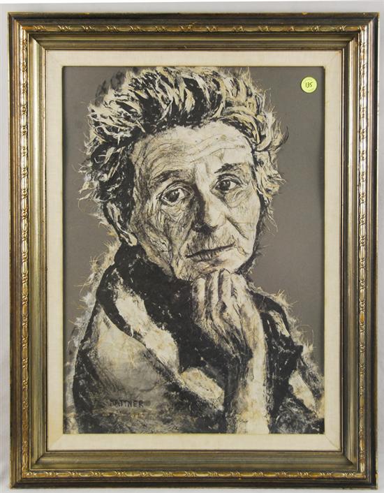 Appraisal: ABRAHAM RATTNER American - PORTRAIT OF AN OLD WOMAN mixed