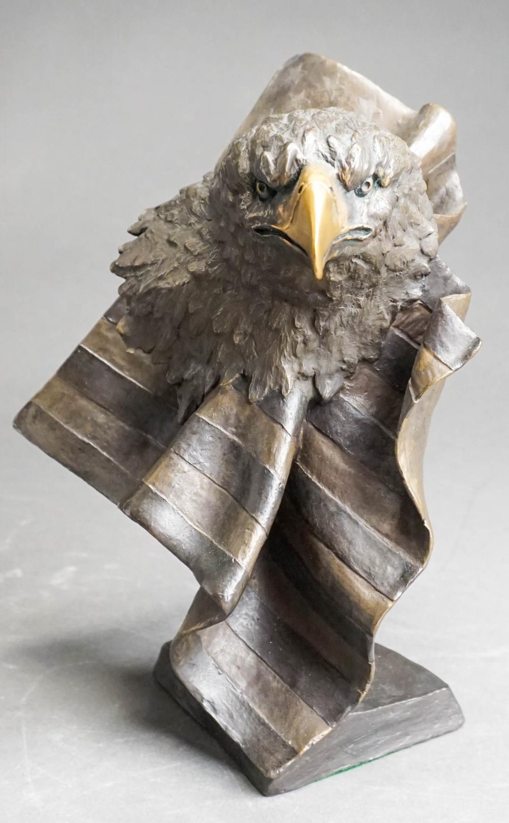 Appraisal: MARK HOPKINS AMERICAN TH ST CENTURY AMERICAN EAGLE BRONZE SCULPTURE