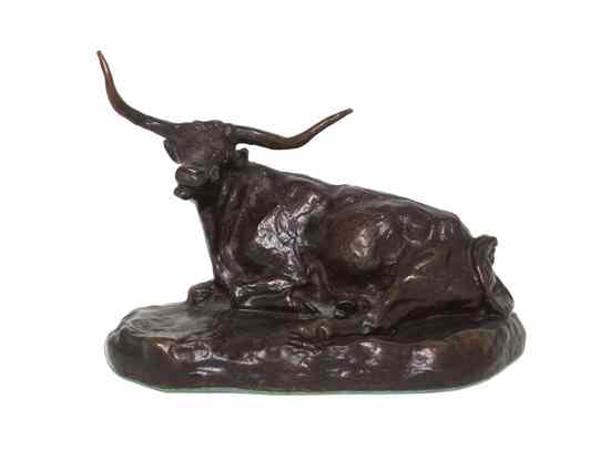 Appraisal: An American Bronze Animalier Figure after Charles M Russell XT