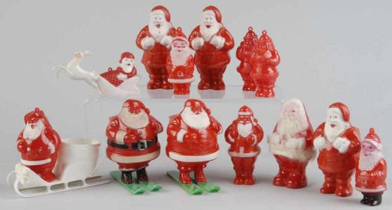 Appraisal: Lot of Santa Figures Candy Containers Description Circa Most are