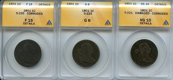 Appraisal: Large Cents C S- F Details Corroded ANACS C S-