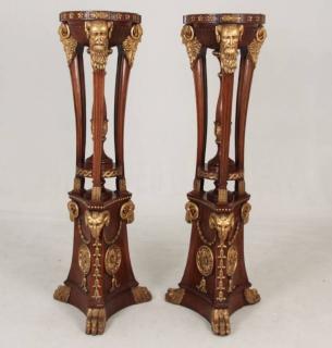 Appraisal: PAIR OF ENGLISH REGENCY STYLE TORCHIERE STANDS PAIR OF HIGHLY