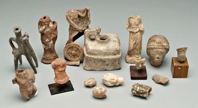 Appraisal: ceramic objects various fragments torsos heads figures vessels several probably