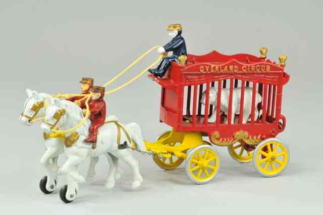 Appraisal: KENTON OVERLAND CIRCUS CAGE WAGON WITH BEAR Pulled by team