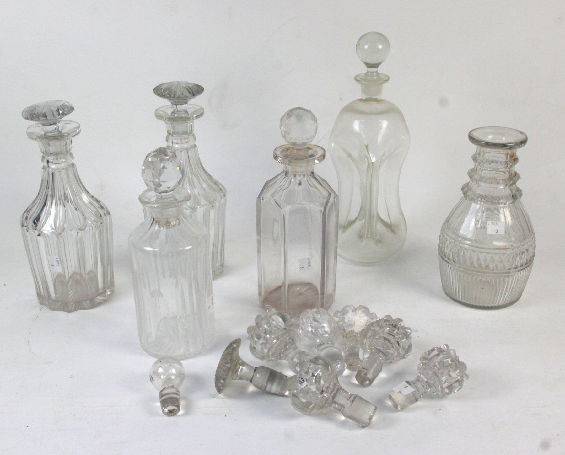 Appraisal: A pair of th Century cut glass decanters and stoppers