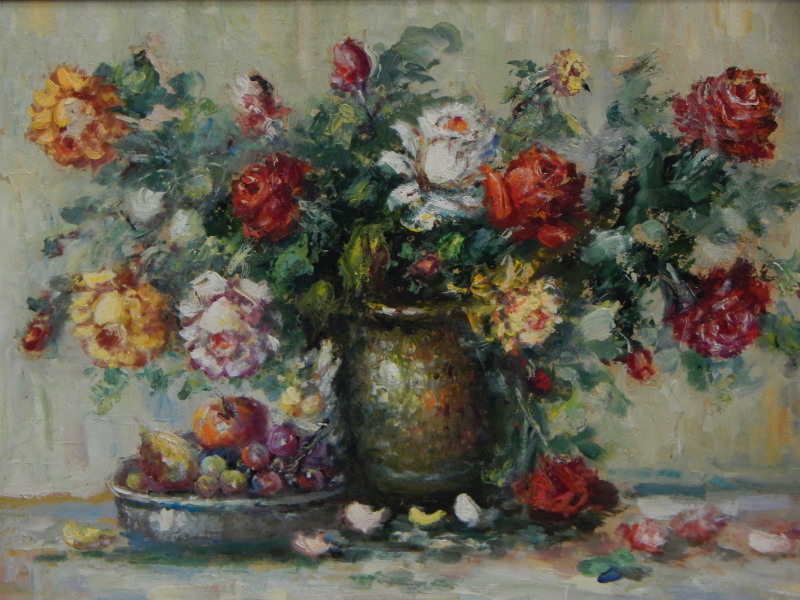 Appraisal: Stefan Bucatary th Century Floral still life oil on board