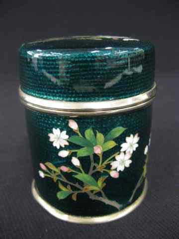 Appraisal: Japanese Sato Cloisonne covered Box floral on translucent green ''