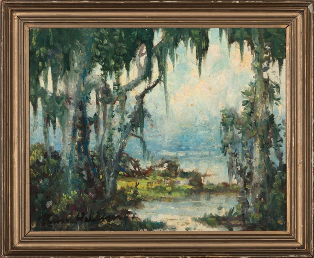 Appraisal: Knute Heldner Swedish Louisiana - Swamp Scene oil on canvas