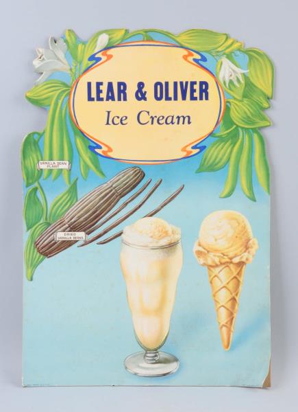 Appraisal: Large Die Cut Lear Oliver Ice Cream Sign Some mild